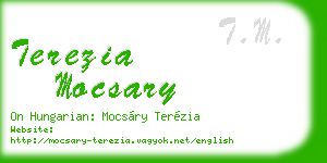 terezia mocsary business card